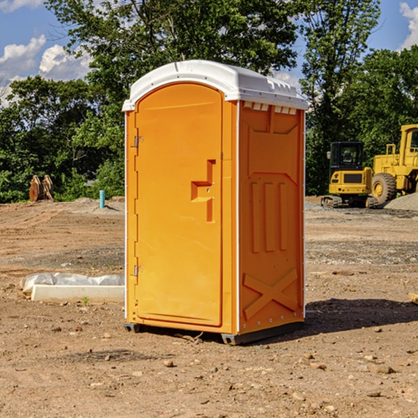 how often are the portable restrooms cleaned and serviced during a rental period in Three Rivers